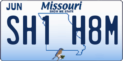 MO license plate SH1H8M