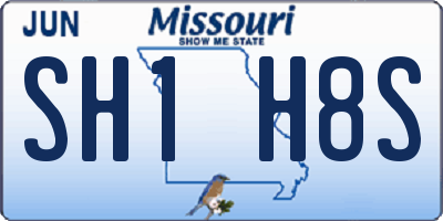 MO license plate SH1H8S
