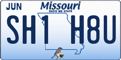 MO license plate SH1H8U