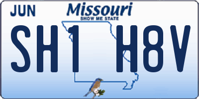 MO license plate SH1H8V