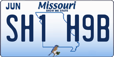 MO license plate SH1H9B