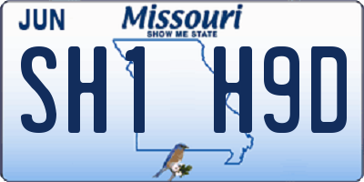MO license plate SH1H9D