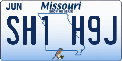 MO license plate SH1H9J