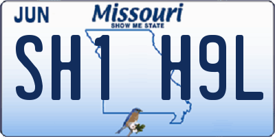 MO license plate SH1H9L