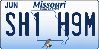 MO license plate SH1H9M