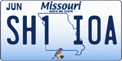 MO license plate SH1I0A