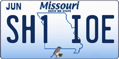 MO license plate SH1I0E
