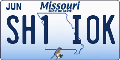 MO license plate SH1I0K