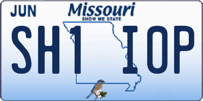 MO license plate SH1I0P