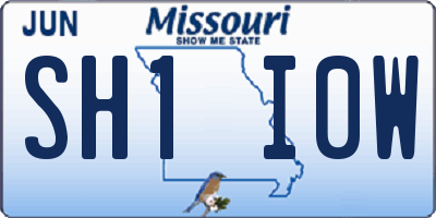 MO license plate SH1I0W