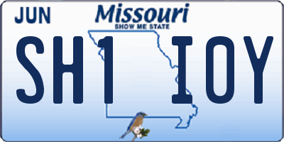 MO license plate SH1I0Y