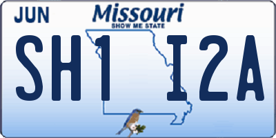 MO license plate SH1I2A