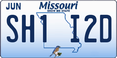 MO license plate SH1I2D