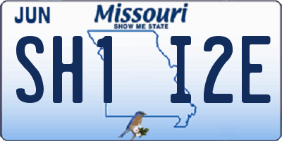 MO license plate SH1I2E