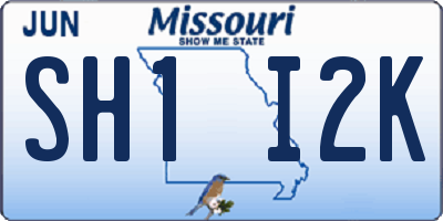 MO license plate SH1I2K