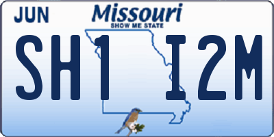 MO license plate SH1I2M