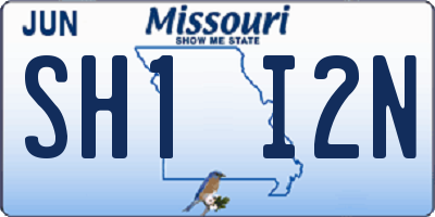 MO license plate SH1I2N
