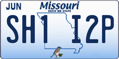 MO license plate SH1I2P