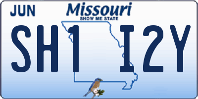 MO license plate SH1I2Y