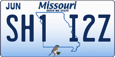 MO license plate SH1I2Z