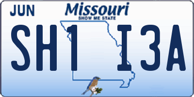 MO license plate SH1I3A