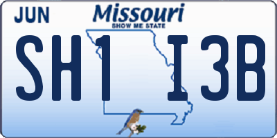 MO license plate SH1I3B