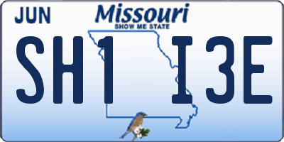 MO license plate SH1I3E