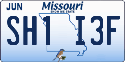 MO license plate SH1I3F