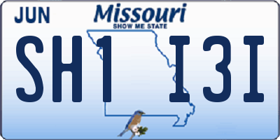 MO license plate SH1I3I