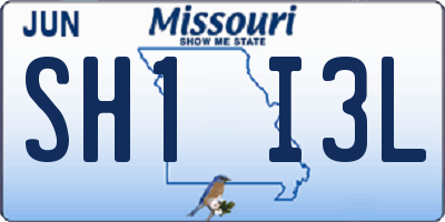 MO license plate SH1I3L