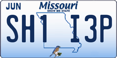 MO license plate SH1I3P