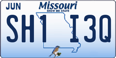 MO license plate SH1I3Q