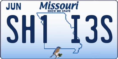 MO license plate SH1I3S
