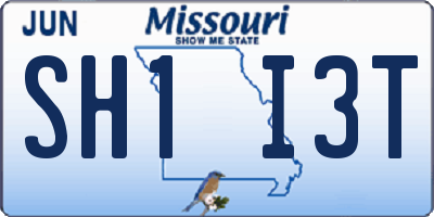 MO license plate SH1I3T