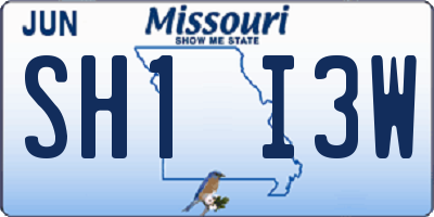 MO license plate SH1I3W