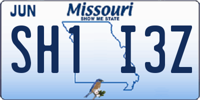 MO license plate SH1I3Z
