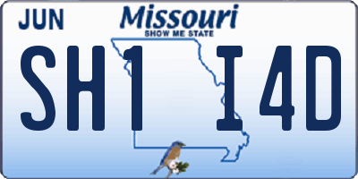 MO license plate SH1I4D