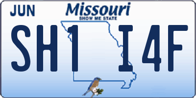 MO license plate SH1I4F