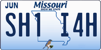 MO license plate SH1I4H