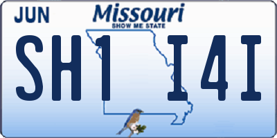MO license plate SH1I4I