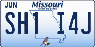 MO license plate SH1I4J