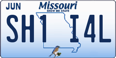 MO license plate SH1I4L