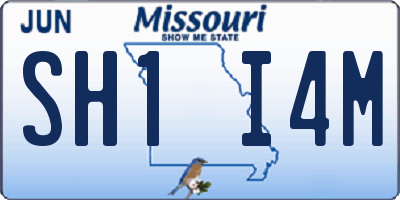 MO license plate SH1I4M