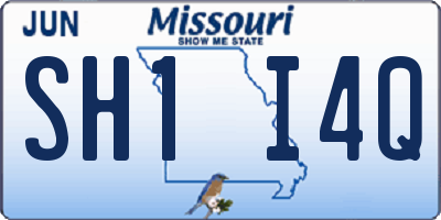 MO license plate SH1I4Q