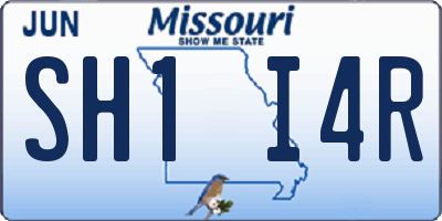 MO license plate SH1I4R