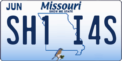 MO license plate SH1I4S