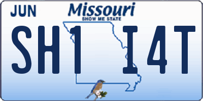 MO license plate SH1I4T
