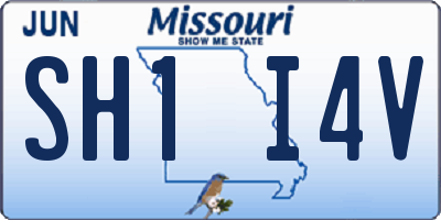 MO license plate SH1I4V