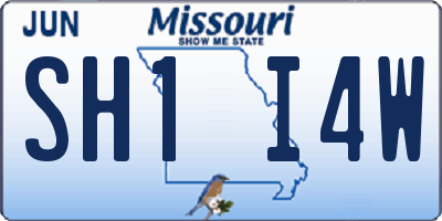 MO license plate SH1I4W