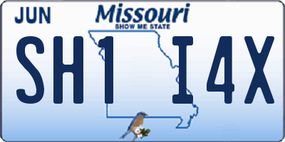 MO license plate SH1I4X